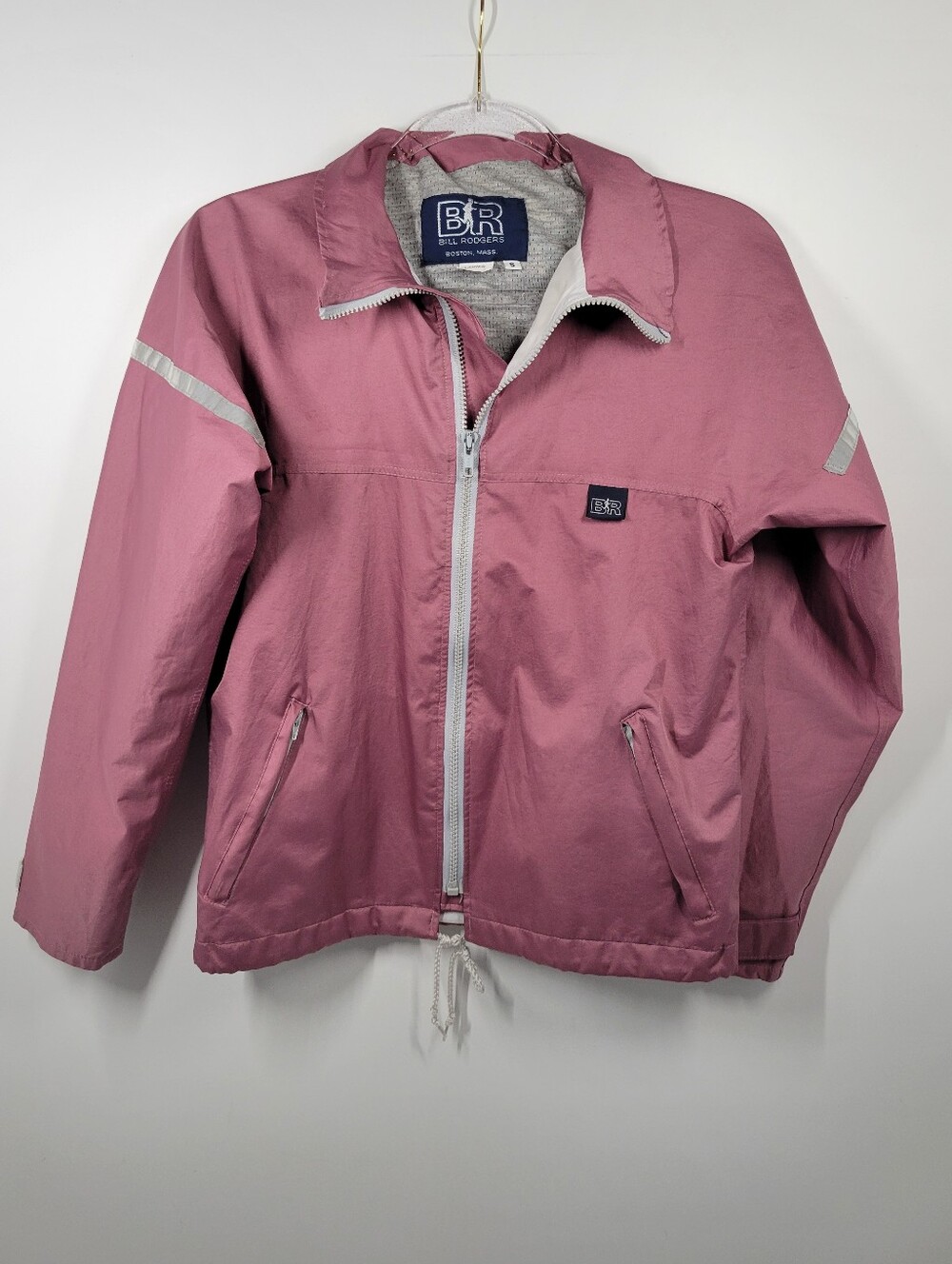 Vtg Bill Rodgers Mauve Pink Goretex Waterproof Zip Windbreaker Jacket Women Sz S